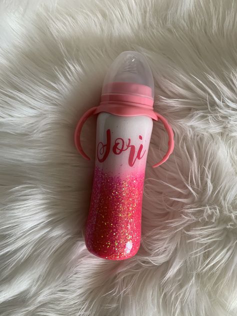 Glitter Sippy Cup Tumbler, Custom Sippy Cup, Personalized Baby Bottle, Minnie Mouse Baby Tumbler, Baby Bottle Tumbler Girl, Bottle Girls, Baby Boy Winter Outfits, Boys Winter Clothes, Pink Bottle