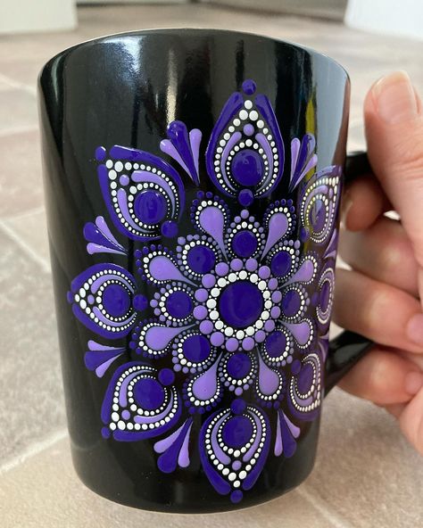 Starting my day with a pop of purple and white 💜☕ Can’t wait to sip my morning coffee from this simple dot mandala mug I just painted! 😊 . . . . . #dottingart #dotart #dotartist #acrylicpainting #dotmandalamug #dotmandalas #dotallism #geometricart #geometricartwork #sacredgeometry #mandala #mandalas #painting #dotting #mandalatherapy #satisfying #soothing #art #mandalaart #mandalapassion #dotpainting #pebeo #mandalapassion #symmetryart #zenart #beautiful_mandalas #mandaliscious #lovemandalas ... Simple Dot Mandala, Bedazzled Stuff, Soothing Art, Mandala Mug, Geometric Artwork, Symmetry Art, Mandalas Painting, Dot Mandala, Zen Art