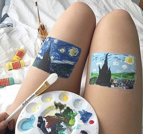 Skin Painting, Leg Painting, Leg Art, Body Paintings, Skin Paint, Arte Grunge, Arte Van Gogh, Back Painting, Human Canvas