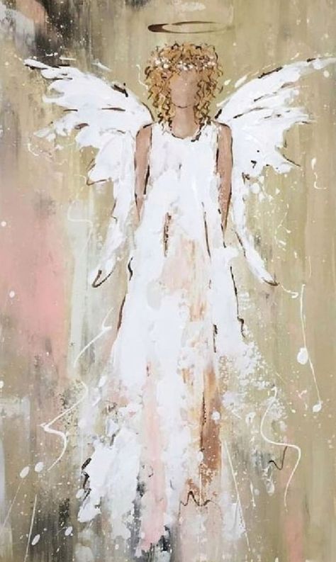 Whimsical Angel Art, Painting Angels On Canvas, Angels To Paint, How To Paint Angels, Christmas Angels Painting, Angel Painting Easy, Angel Canvas Painting, Abstract Angel Painting, Painted Angels