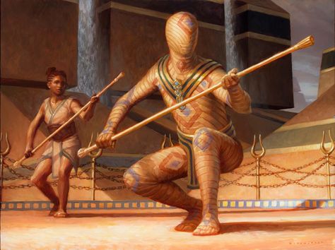 Sparring Mummy - Amonkhet MtG Art Egyptian Goddess Art, Egypt Concept Art, Mtg Art, Arte Cyberpunk, Dnd Art, Goddess Art, High Fantasy, Magic Art, Egyptian Art