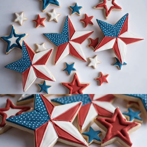 More sugar cookies because boredom and upcoming Memorial Day Memorial Day Sugar Cookies, Labor Day Cookies, Memorial Day Cookies, Patriotic Sugar Cookies, Flag Cookies, Gif Recipes, Patriotic Cookies, Flooding Cookies, Cookies Homemade