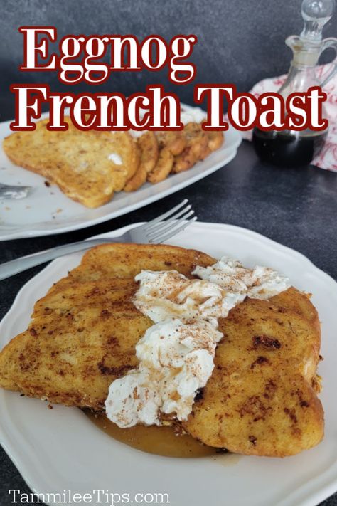 Egg Nog French Toast, Eggnog French Toast Casserole, Cinnamon Roll French Toast Bake, Sweet Gingerbread, Easy Eggnog, Eggnog Recipes, Cinnamon Roll French, Eggnog French Toast, Gingerbread Syrup