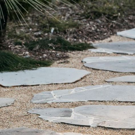 F I G   L A N D S C A P E S on Instagram: "Organic bluestone and crazy paving steppers combine to make an engaging pathway on our Coorabell project" Crazy Paving Entrance, Crazy Paving Stepping Stones, Crazy Paving Pathway, Bluestone Crazy Paving, Sandstone Crazy Paving Path, Bluestone Paving, Crazy Paving, Fig, Fire Pit