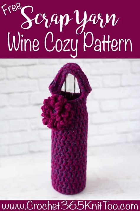 Bottle Bag Pattern, Wine Bag Pattern, Crochet Totes, Crochet Cozies, Wine Cozy, Crochet Wine, Scrap Crochet, Bottle Cozy, Crochet Water Bottle Holder