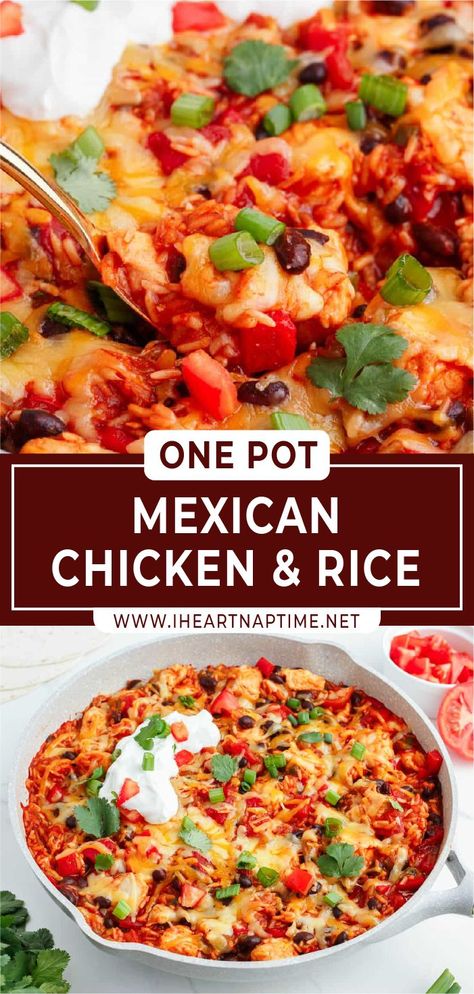 One Pot Mexican, Layered Taco Salads, Rice Bowls Healthy, Rice Black Beans, Mexican Chicken And Rice, Cheesy Enchiladas, Mexican Chicken Casserole, Cheesy Chicken Enchiladas, Chicken Rice Bowls