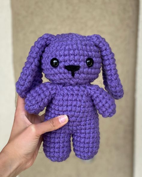 Purple Bunny! 💜🐰🥕 Hand Made Crochet by: KyliesSmallThings •$20 as pictured •$25 for custom •Custom colors are available •size - as pictured •child safe eyes and yarn …………………………………………… 🤍-Thank you to all who order from me! You are greatly appreciated! To Order:👇🏼 •see pinned on my page - DMS and Email open for orders, customs, or items already on page! #crochet #crocheting #crocheted #amigurumi #kyliessmallthings #bunny #rabbit #purplebunny #crochetbunny #crochetrabbit #crochetedbunny #croc... Crochet Purple Amigurumi, Purple Crochet Ideas, Purple Crochet Projects, Purple Amigurumi, Crocheted Amigurumi, Crochet Purple, Last Minute Birthday Gifts, Purple Bunny, Purple Crochet