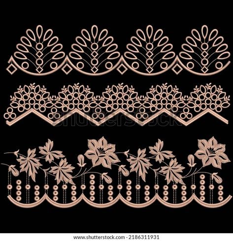 Isolated Embroidery Lace Border Design Decorative Stock Illustration 2186311931 | Shutterstock Embroidery Lace Design, Lace Border Design, Embroidery Lace Border, Maharashtrian Saree, Islamic Quotes Friendship, New Embroidery Designs, Baroque Ornament, Pakistani Fashion Casual, Border Embroidery Designs