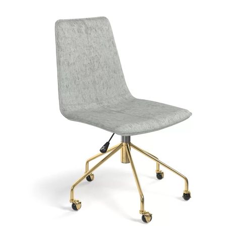 AllModern Melinda & Reviews | Wayfair.ca Modern Home Office Furniture, Rolling Chair, Visible Stitching, Modern Office Chair, Caster Wheels, Swivel Office Chair, Grey Upholstery, Office Furniture Modern, Conference Chairs