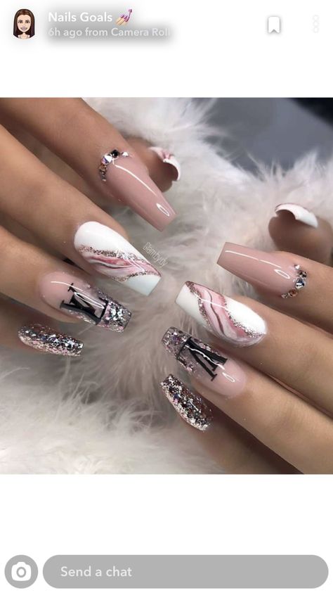 Bougie Nails, Lv Nails, Kylie Nails, White Coffin Nails, Thanksgiving Nail Designs, Gel Nail Art Designs, Glamour Nails, Crazy Nails, Thanksgiving Nails