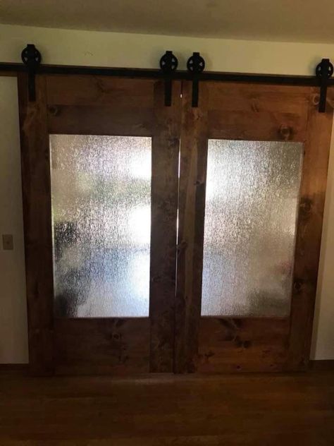 Old Shower Door Repurpose, Repurpose Shower Doors, Repurposed Shower Doors, Glass Shower Tub, Armoire Repurpose, Glass Pocket Doors, Stall Door, Barn Stalls, 1st House