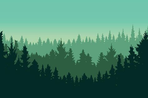 Silhouette Forest, Landscape Silhouette, Forest Drawing, Vector Graphics Illustrations, Forest Silhouette, Landscape Tattoo, Illustration Simple, Forest Background, Vector Silhouette