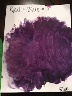 Preschool Color Mixing Idea Creative Art Preschool, Science Art Projects, Colorful Art Projects, Creative Art Activities, Purple Crafts, Art Preschool, Color Lessons, Preschool Science Activities, Purple Crayon