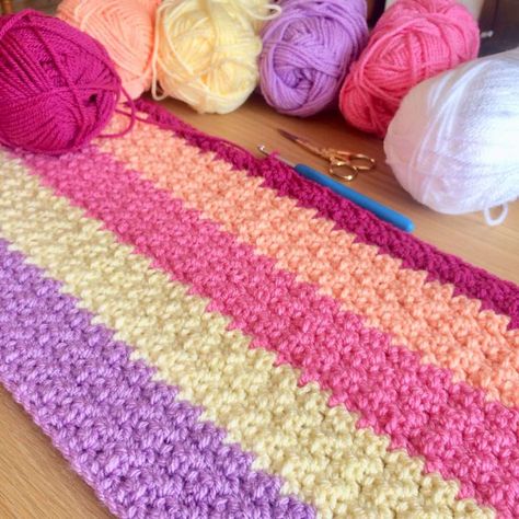 The Crochet Swirl – Crochet Patterns & Projects - The Crochet Swirl Lemon Peel Crochet Blanket, The Crochet Swirl, Lemon Peel Stitch Crochet, Crochet Swirl, Bavarian Crochet, Crochet Lemon, Crochet Stripes, V Stitch Crochet, Granny Stripe