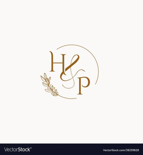 Hp initial wedding monogram logo vector image on VectorStock #digitaldownload #decoration #pinterestideas🧑‍💻 Hp Logo Design Letter, Hp Logo Design, Couple Monogram Design, Initials Wedding Invitation, Hp Logo, Om Tattoo, Couples Monogram, Wedding Logo Monogram, Elegant Logo Design