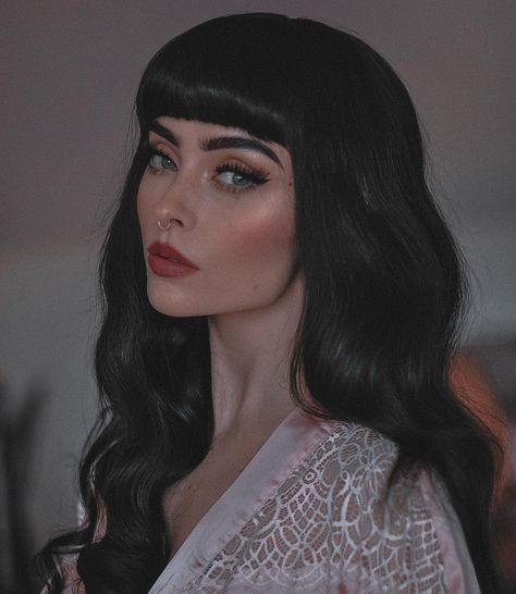 Johanna F. Herrstedt ♡ on Instagram: “Bonsoir mon chéri 🕊” Black Hair, Bangs, A Woman, Red, Hair, White, Instagram, Black