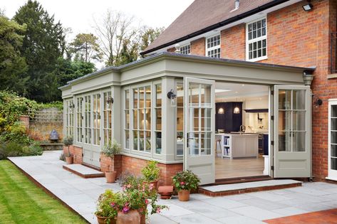 4 Most Welcoming Exterior Paint Colors for Added Curb Appeal | Livingetc Orangery Exterior, Kitchen Orangery, Orangery Conservatory, Orangery Extension, Westbury Gardens, Garden Room Extensions, Countryside Cottage, Room Extensions, Roof Lantern