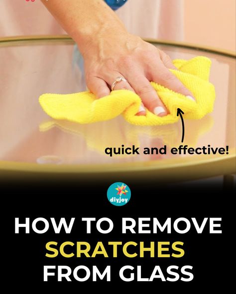 Accidentally scratched your glass table? Here's a quick and easy DIY solution to remove scratches from glass. Removing Scratches From Glasses, How To Fix Scratches On Glasses, Remove Scratches From Glasses, Fix Scratched Glasses, Cleaning Car Windows, Scratched Glasses, Outdoor Candle Holders, Glass Cooktop, Sticker Removal