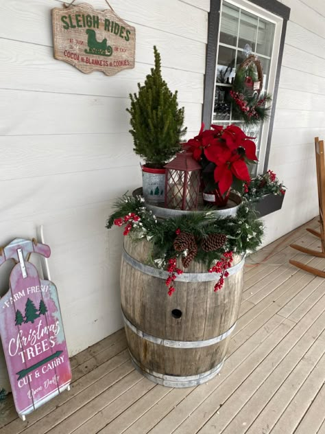 Christmas Barrel Decor, Christmas Whiskey Barrel Decorations, Wine Barrel Christmas Decor, Whiskey Barrel Christmas Decor, Barrel Christmas Decor, Whiskey Barrel Decor, Barrel Wedding Decor, Company Decor, Deer Repellent