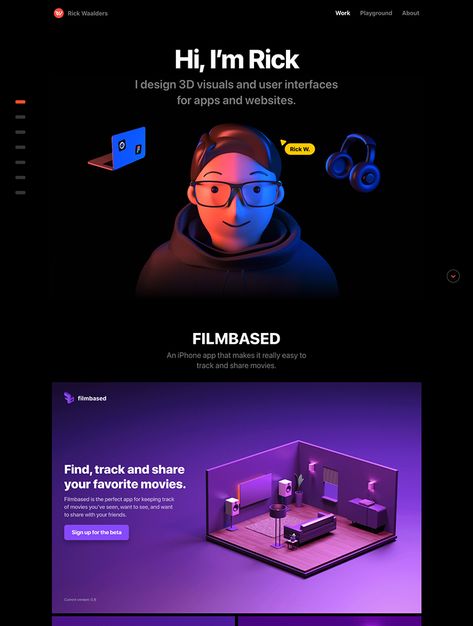 3d Artist Portfolio Website, Dark Portfolio Design, Coding Website Design, Career Website Design, Portfolio Landing Page Design, Tech Web Design, Web Portfolio Design, Technology Website Design, Portfolio Website Design Inspiration