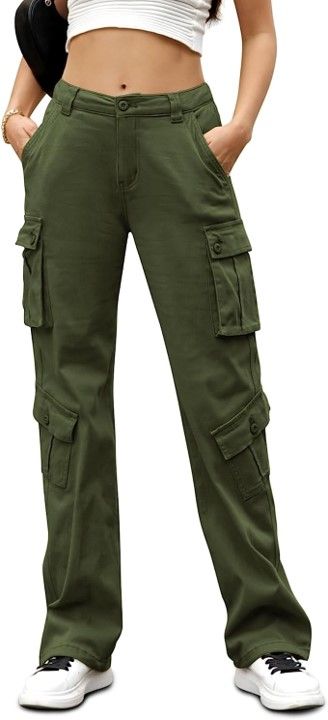 ZMPSIISA Women Pants High Waisted Cargo Pants Combat Military Trousers Wide Leg Casual Pants 8 Pockets Combat Trousers Women Outfit, Combat Trousers Women, Trousers Women Outfit, Cargo Pants Wide Leg, Womens Cargo Pants, Cargo Denim Pants, Hiking Trousers, Wide Leg Casual Pants, Cargo Pants For Women