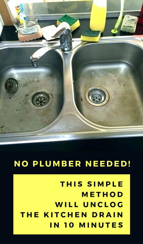 No Plumber Needed! This Simple Method Will Unclog The Kitchen Drain In 10 Minutes - 101CleaningTips.net How To Unplug A Kitchen Sink Drain, How To Unclog A Kitchen Sink, Unclog Garbage Disposal Drain, Sink Clogged Unclog A Drain, Kitchen Sink Drain Cleaner, Diy Unclog Kitchen Sink, Clogged Sink Drain Kitchens, Clogged Kitchen Sink Unclogging Drains, Unclogging Kitchen Sink