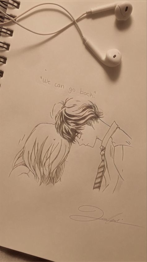 #art #aoharuride #bluespringride #draw #sketch #aesthetic #romance Cute Couple Sketches Easy, Inspo Drawing, Cute Couple Sketches, Aesthetic Romance, Blue Spring Ride, Sketch Aesthetic, Shoujo Anime, Haru Ride, Body Image Art