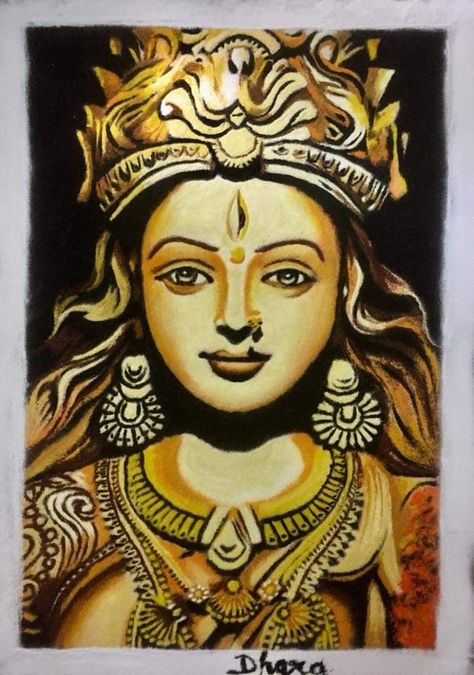 Realistic Rangoli For Diwali, Realistic Rangoli, Portrait Rangoli, Ganesh Rangoli, God Drawing, Lotus Flower Painting, Simple Images, Potrait Painting, Canvas Art Painting Abstract