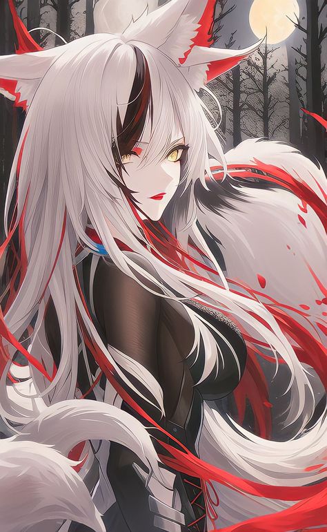 Vixenity - Fox Lady First Blood, Fox Girl, White Hair, Anime Art, The First, Fox, Hair, Anime, Art