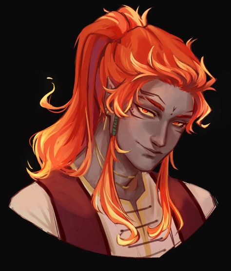 Fire Genasi, Dungeons And Dragons Characters, Dnd Art, Character Design Male, Fantasy Inspiration, Elements Of Art, Character Creation, Dnd Characters, Character Portraits