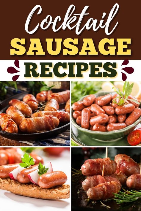 Sausage Party Food, Mini Sausage Appetizer, Cocktail Sausages Appetizers, Sausage Finger Food, Cocktail Sausage Recipes, Sausage Appetizer Recipes, Homemade Barbeque Sauce, Sausage Platter, Sausage Appetizers