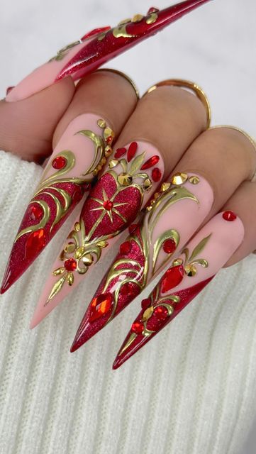 Designer Nails, Painting Brush, Queen Of Hearts, Ruby Red, Art Designs, Nail Art Designs, Acrylic Nails, Ruby, Nail Designs