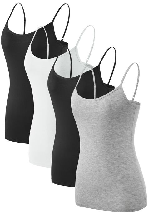 PRICES MAY VARY. ➤Soft Materail:The women camisole is made of comfortable material with 95% modal and 5% spandex, Ultra soft, High elasticity, Moisture-wicking and Breathable. ➤Tag Free & Adjustable:This camisole for women is design with adjustable spaghetti strap and minimum number of seams,it can perfectly show your body.Non-padding and No itchy tags. ➤Versatile Pairing:This camisole tops offers a timeless look that pairs effortlessly with a variety of outfits,can be layered with a top or worn alone.Pair it with shorts, skirts, jeans, sneakers and sandals for a refreshingly simple summer style,pair it with shirts, jackets, cardigans, leggings, skirts and boots in spring for a cozy, multi-layered look. ➤Versatile Style:This cami shirt is perfect for a variety of occasions,such as lounging Everyday Tank Tops, Strap Tank Top, Womens Camisoles, Spaghetti Strap Tank Top, Tank Top Camisole, Womens Basic, Tank Top Cami, Cami Tanks, Amazon Women