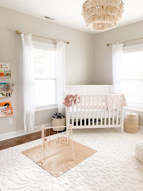 Crib Angled In Corner Of Nursery, Nursery With 2 Windows, Crib On Window Wall, Nursery With Lots Of Windows, Nursery With Windows On Two Walls, Crib In Front Of Window Nursery, Crib Under Window, Nursery Without Crib, Crib In Front Of Window