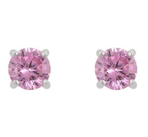 Blossom Pink Round Cut Stud Earrings – 5mm | 1ct | Cubic Zirconia | Sterling Silver Rapunzel Theme, Pink Diamond Earrings, Pink Earring, October Pink, Gold And Silver Earrings, Necklaces Luxury, Pink Stud Earrings, Happy Jewelry, Pink Sparkles