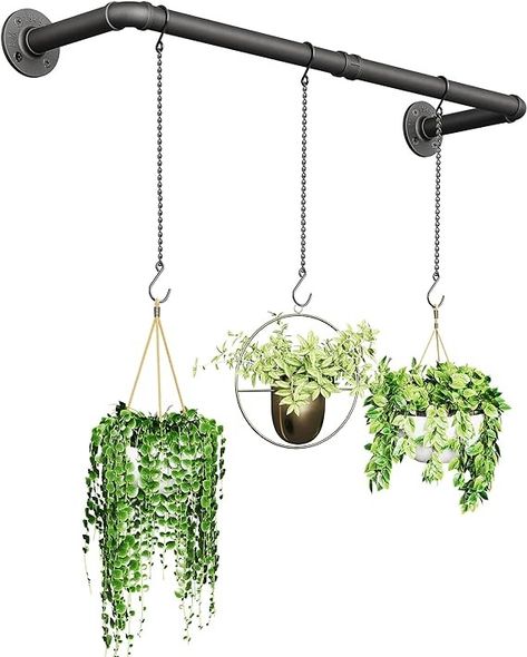 Amazon.com: SOFITORG Plant Hanger Indoor, Hanging Planters for Indoor Plants with 3 Hanging Chains, Wall Plant Hanging Rod for Window Ceiling, 38.2 Inch, Metal/Black : Patio, Lawn & Garden Plant Hanging Rod, Plant Bar, Industrial Planter, Window Ceiling, Planters For Indoor Plants, Indoor Plant Hangers, Wall Plant Hanger, Plant Hanging, Window Plants