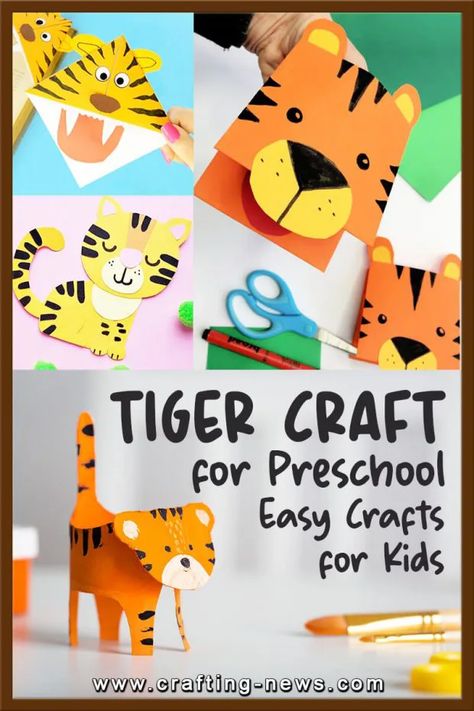 20 Tiger Craft for Preschool – Easy Crafts For Kids Preschool Easy Crafts, Tiger Craft, Paper Plate Jellyfish, Craft With Paper, Craft For Preschool, Easy Preschool Crafts, Tiger Crafts, Origami For Beginners, Masks Crafts