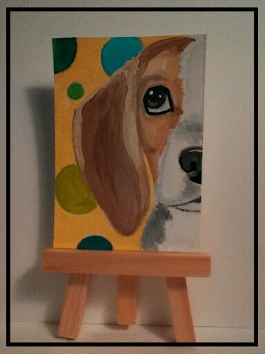 Beagle Canvas Painting, Cartoon Dog Painting, Beagle Acrylic Painting, Painting Of Dogs On Canvas, Golden Doodle Painting Easy, Cute Beagle Drawing, Dogs Painting On Canvas, Painting Ideas On Canvas Dog, Puppy Painting Easy