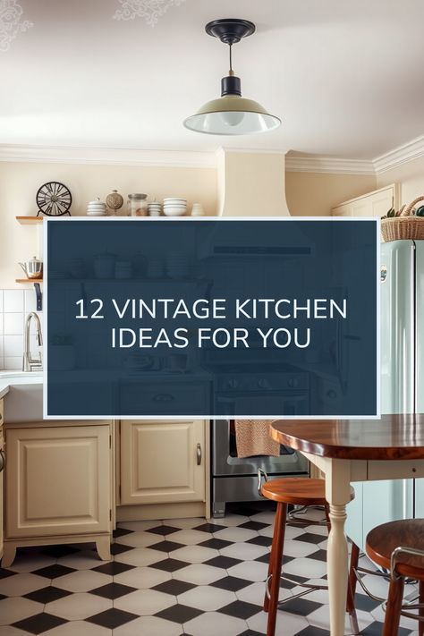 Looking to add a touch of charisma to your kitchen? Check out these 12 vintage kitchen ideas that will transform any space into a charming culinary haven! From retro appliances to playful color schemes, your kitchen can become a perfect blend of nostalgia and modern convenience. Whether you're dreaming of chic diner vibes or classic country style, these captivating vintage inspirations are perfect for renovating your kitchen. Discover timeless designs that celebrate the heart of your home with functional yet fabulous décor! Retro Table And Chairs, Old Fashioned Clock, Classic Backsplash, Vintage Kitchen Ideas, Bistro Kitchen, Small Herb Gardens, Retro Appliances, Checkerboard Floor, Vintage Kitchens