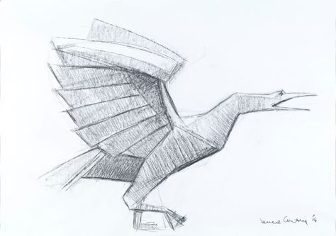 Terence Coventry, Angry Goose, 2014, Charcoal on Paper, Unique.  Contemporary British Art. Animalistic drawing. Goose Art, Barbara Hepworth, School Of Art, Animal Farm, Royal College Of Art, British Art, Coventry, To Study, College Art