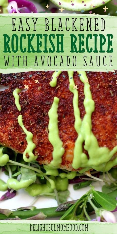 Baked Rockfish Recipes, Raw Fish Recipes, Rockfish Recipes, Recipe With Avocado, Fish Taco Sauce, Rock Fish, Advocare Recipes, White Fish Recipes, Fish Dinner Recipes