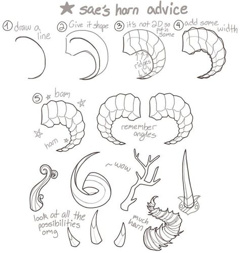 horns reference - Pesquisa Google How To Draw Demon Horns, How To Draw Horns, Horns Drawing References, Horns Drawing, Demon Horns, Dragon Horns, Creature Drawings, Dragon Drawing, Drawing Base