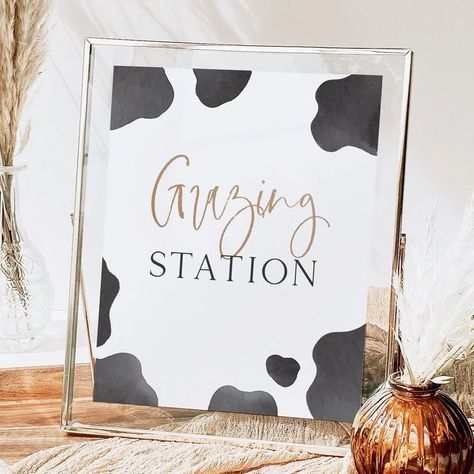 Cow Birthday Grazing Station Sign, Cow B'day Decor, Editable Template, Holy Cow I'm One, Boho Cow... | Etsy (US) 1st Birthday Party Food Ideas Cow Theme, Holy Cow I’m One Party Foods, Holy Cow I’m One Decorations, Holy Cow Birthday Party Ideas, Cow Party Ideas, Cow Second Birthday, Holy Cow Baby Shower Theme, Holy Cow Im One Birthday Boy, Cow Birthday Theme