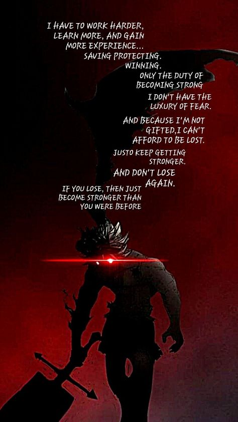 Asta Motivation Wallpaper, Baki Motivation, Clover Quote, Cool Animes, Man Up Quotes, Anime Quotes Inspirational, Cool Anime Backgrounds, Warrior Quotes, Up Quotes