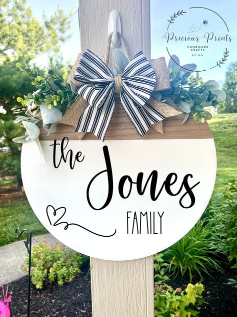 Family Door Hanger, Last Name Door Hanger, Welcome To Sign, Jones Family, Last Name Sign, Last Name Signs, Name Sign, Name Signs, Door Hanger