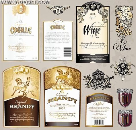 Free Wine Label Template, Liquor Design, Diy Wine Labels, Wine Bottle Label Template, Wine Bottle Label Design, Wine Label Template, Liquor Bottle Labels, Printable Label Templates, Free Label Templates