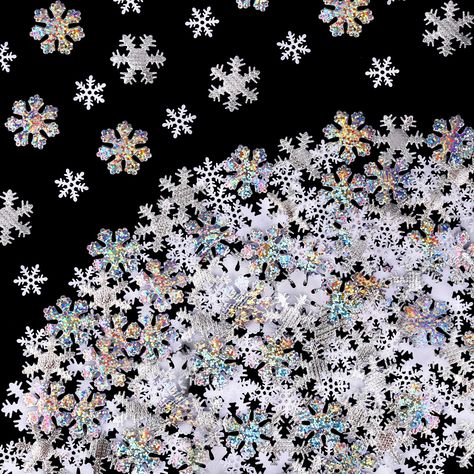 PRICES MAY VARY. You will receive 3pack big quantity 300pcs shiny snowflake confetti in different style,These shiny snowflakes are fun and eye-catching. These Shimmer snowflakes are an brightness white silver color that changes when the confetti shines in the light. Durable, shiny and reusable, all Snowflakes made of Non-woven material, soft and shows different Refraction light from different angles. Snowflake Decorations can be used room decor,office,party favor gifts,gift cards,crafts,table,we Snowflakes Cake, Snowflake Cake, Wedding Happy, Snowflake Craft, New Year Art, Gift Card Craft, Diy Party Supplies, Crafts Party, Fun Christmas Crafts