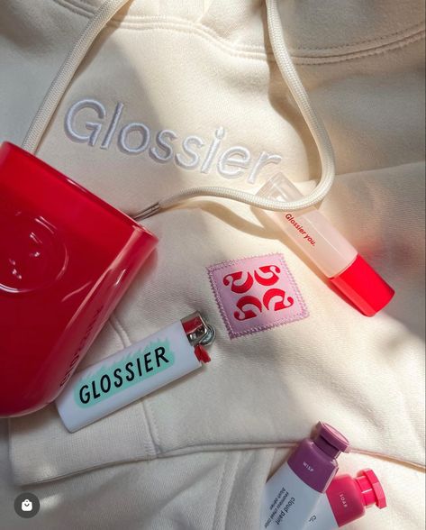 Glossier Sweatshirt, Glossier Cosmetics, Glossier Makeup, Glossier Cloud Paint, Summer Wishlist, Cream Hoodie, Glossier You, Beach Bonfire, Like U