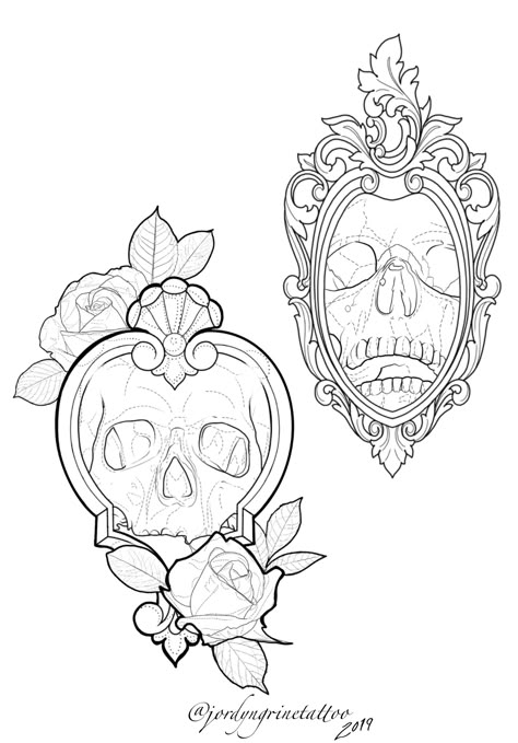 By JORDYNGRINETATTOO from evolved body art in Columbus Ohio #tattoos #tattoodesigns #tattooideas #skull #roses Cameo Tattoo Ideas, Skull And Flower Tattoo Drawing, Tattoo Art Drawings Design, Skull Tattoo Drawing, Skull Drawing Tattoo, Stencils Tattoo, Neo Traditional Art, Skull Tattoo Designs, Line Tattoo Ideas