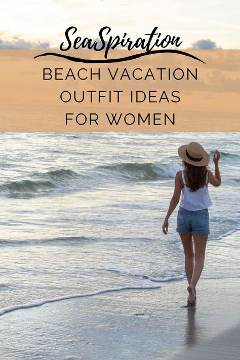 What To Wear On A Beach Vacation - Women Beach Outfit Ideas Rainy Beach Day Outfit, Vacation Outfit Ideas For Women, Lounge Outfit Ideas, Style Leggins, Beach Vacation Outfit Ideas, Simple Beach Outfit, Beach Packing List, Women Beach Outfits, Beach Outfit For Women